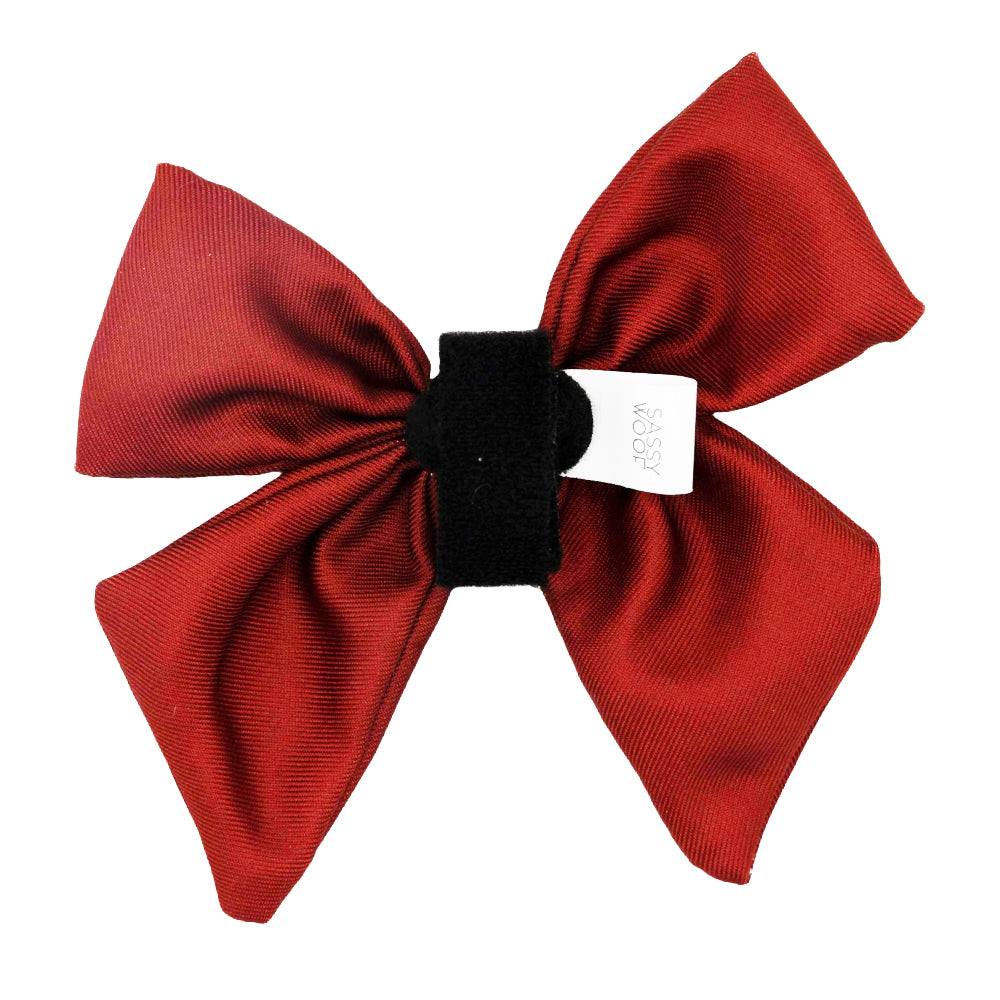 Dog Sailor Bow - Burgundy