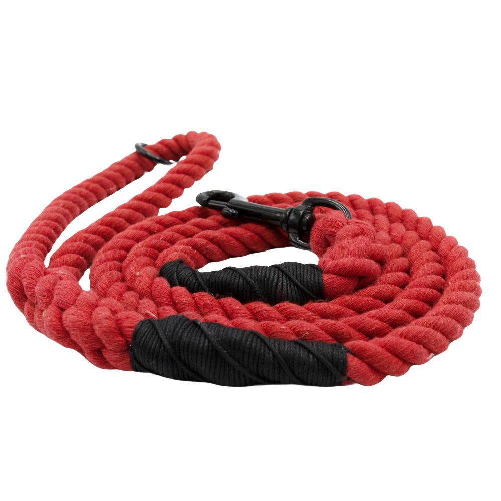 Dog Rope Leash - Neon Red