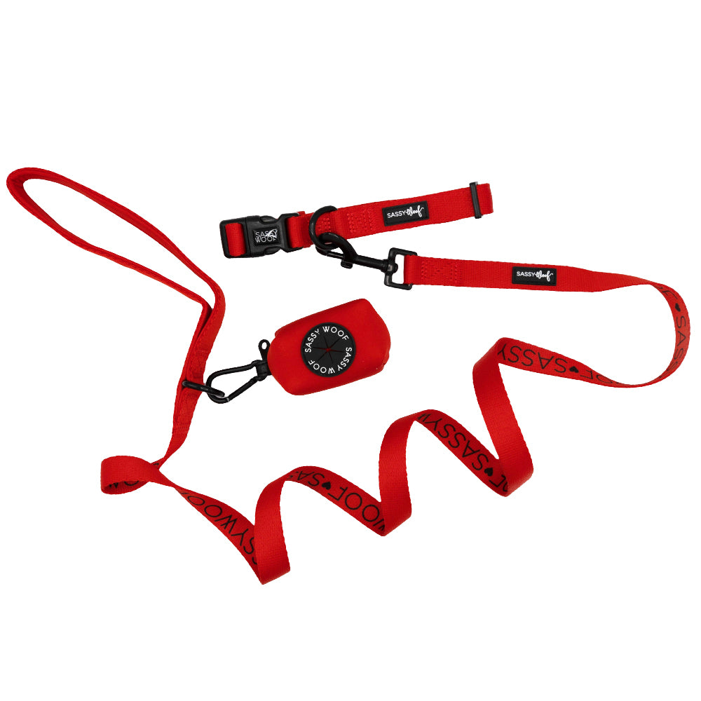 Collar Three Piece Bundle - Neon Red