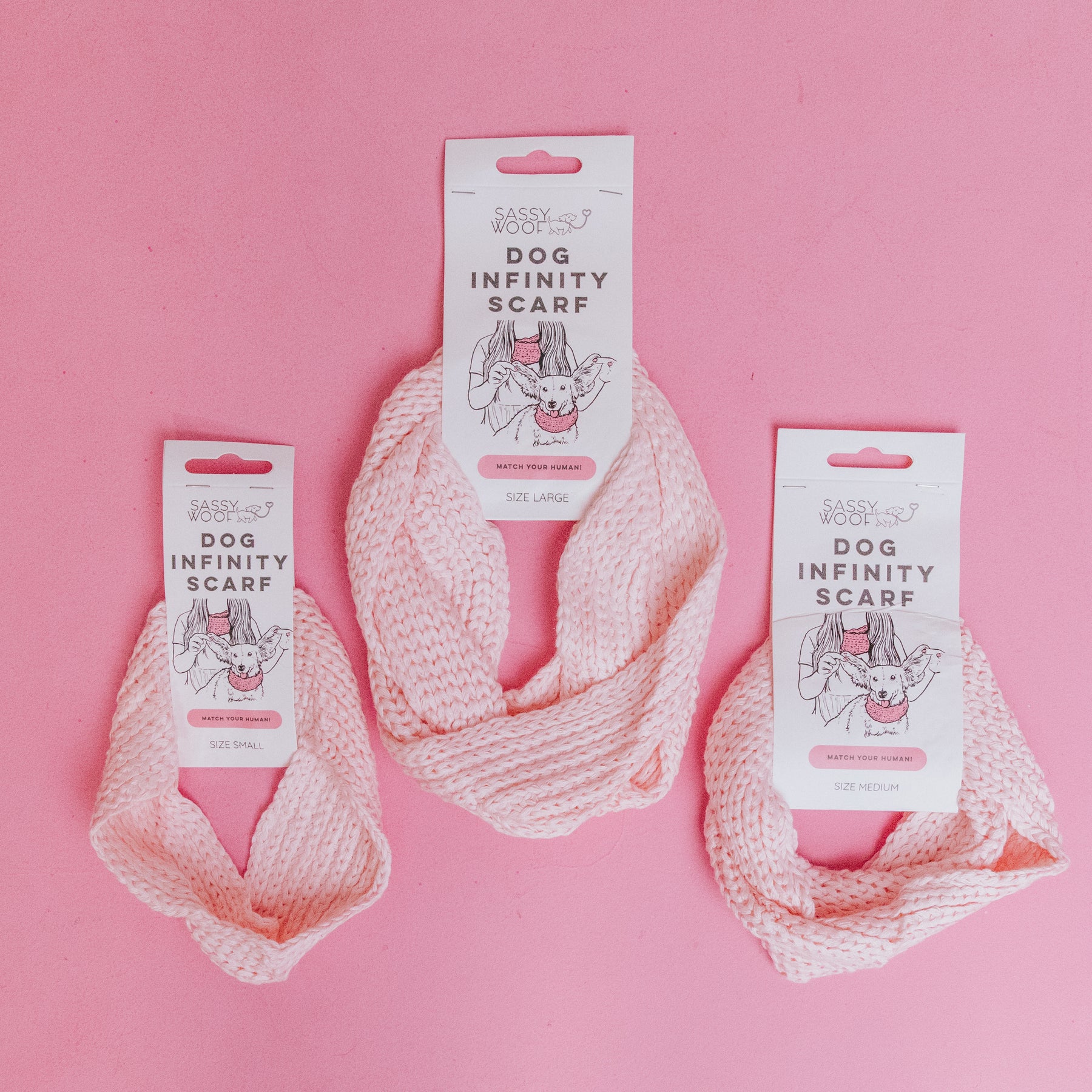 Dog Infinity Scarf - Pink