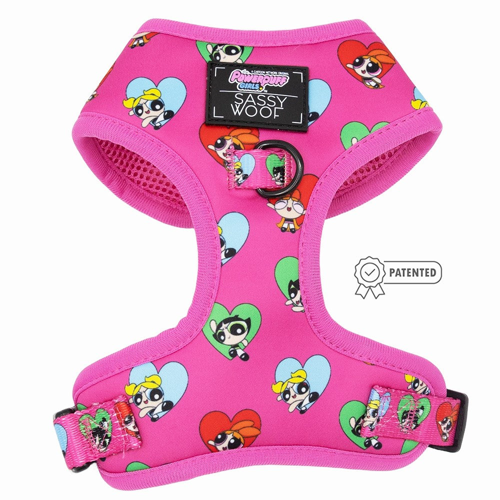 Dog Adjustable Harness - The Powerpuff Girls™ (Love) | Sassy Woof