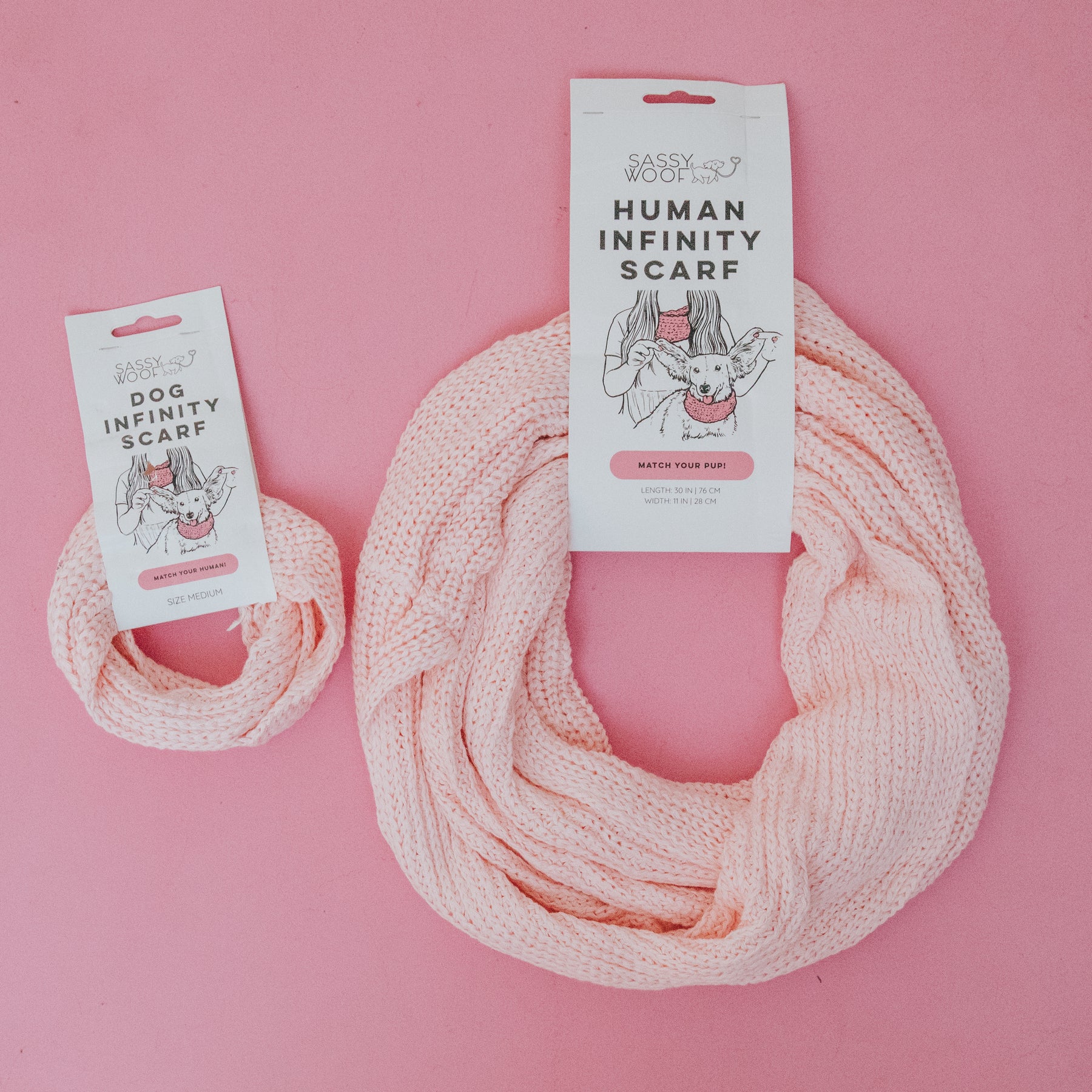 Bundle - Dog Infinity Scarf & Human Infinity Scarf