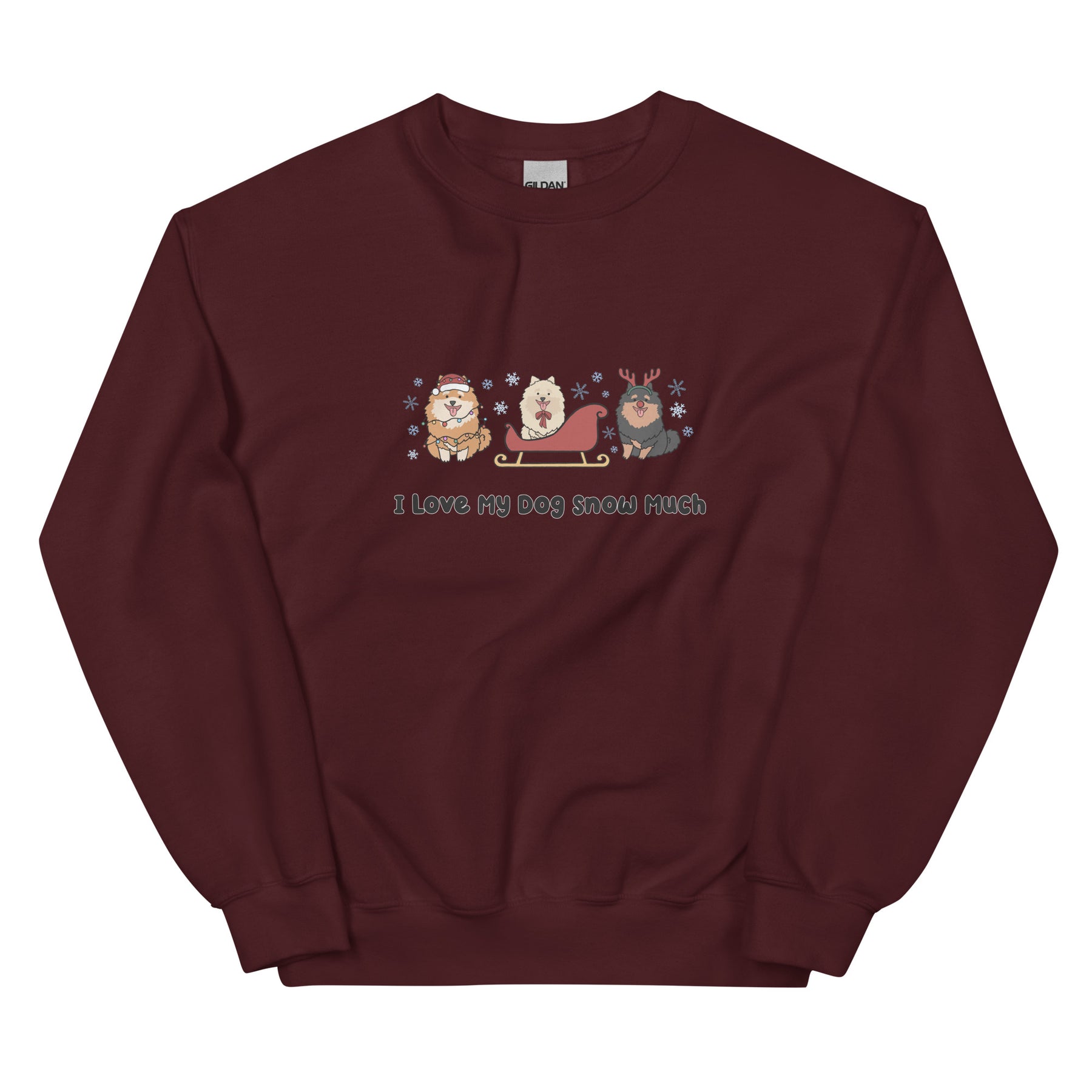 Sweatshirt - I Love My Dog Snow Much (Poms)