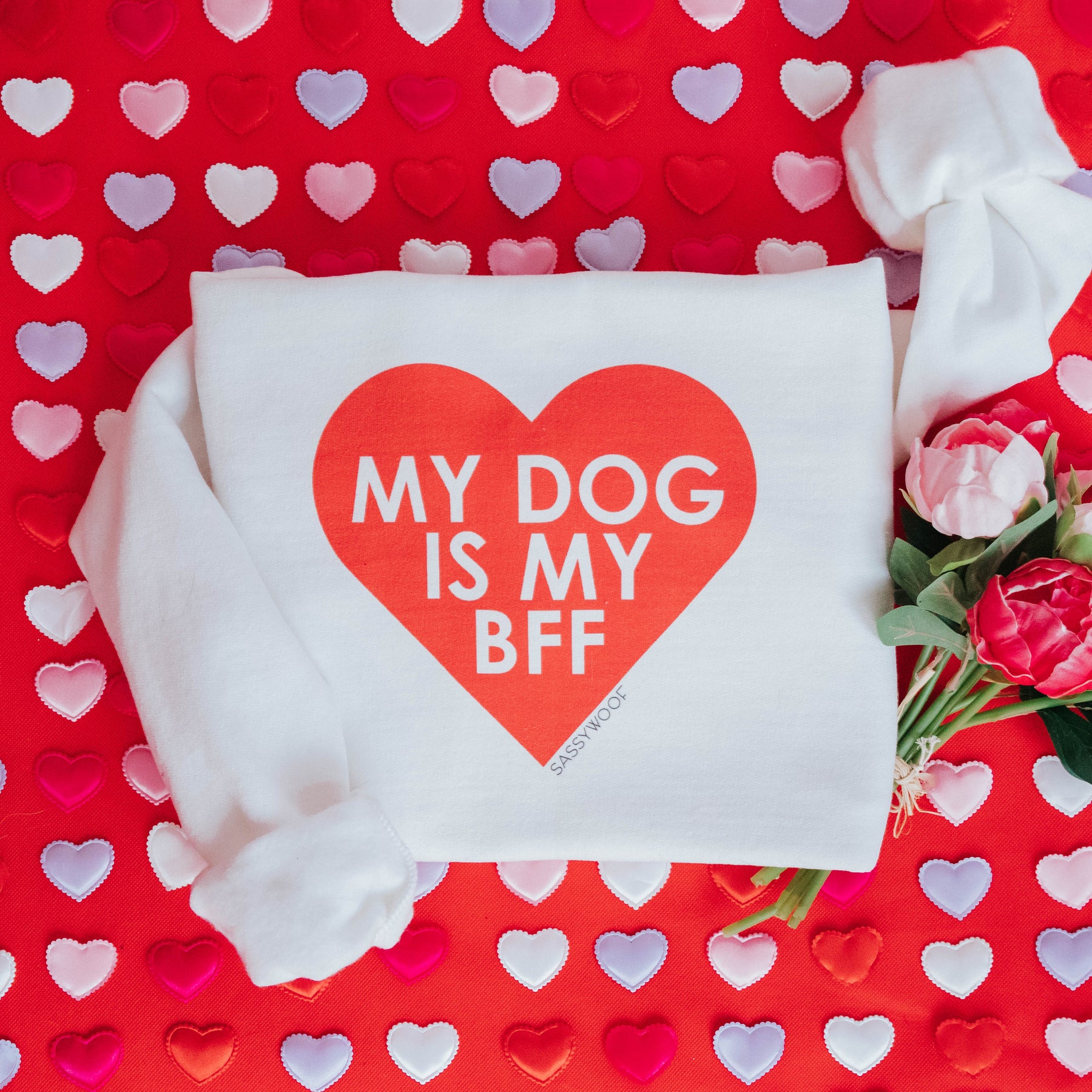 Crewneck Sweatshirt - My Dog is my BFF (RED)