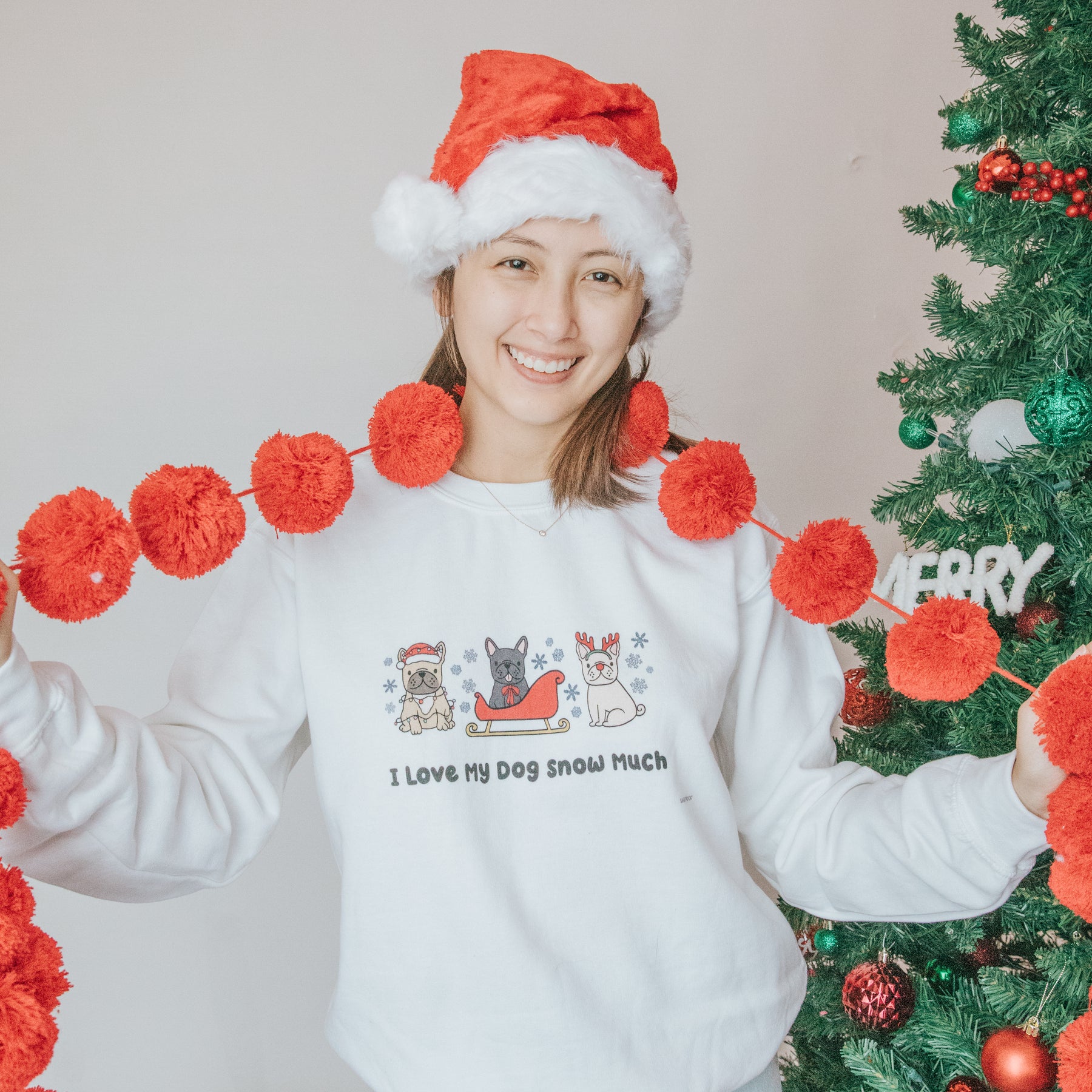 Sweatshirt - I Love My Dog Snow Much (Frenchies)