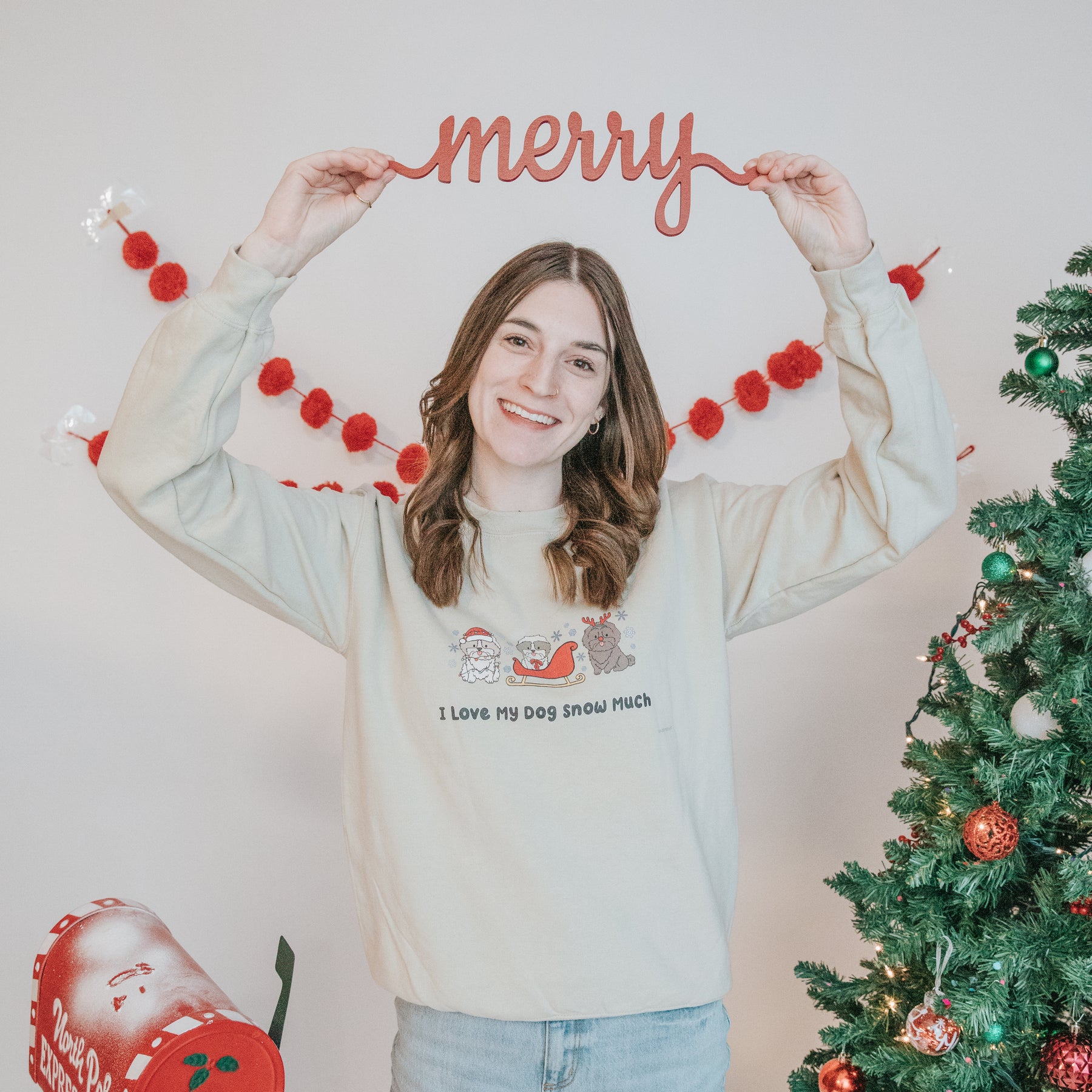 Sweatshirt - I Love My Dog Snow Much (Shih Tzu)