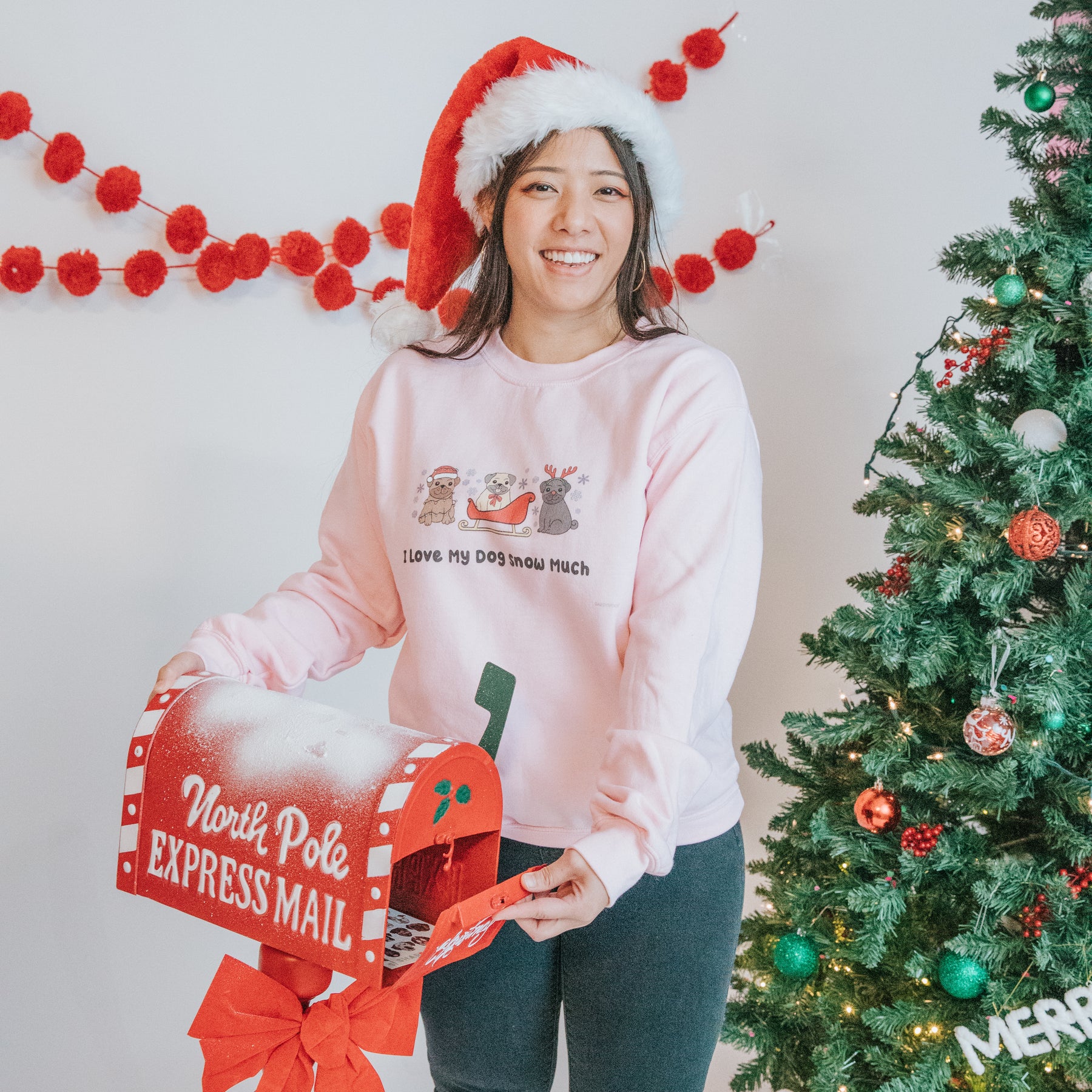 Sweatshirt - I Love My Dog Snow Much (Pugs)