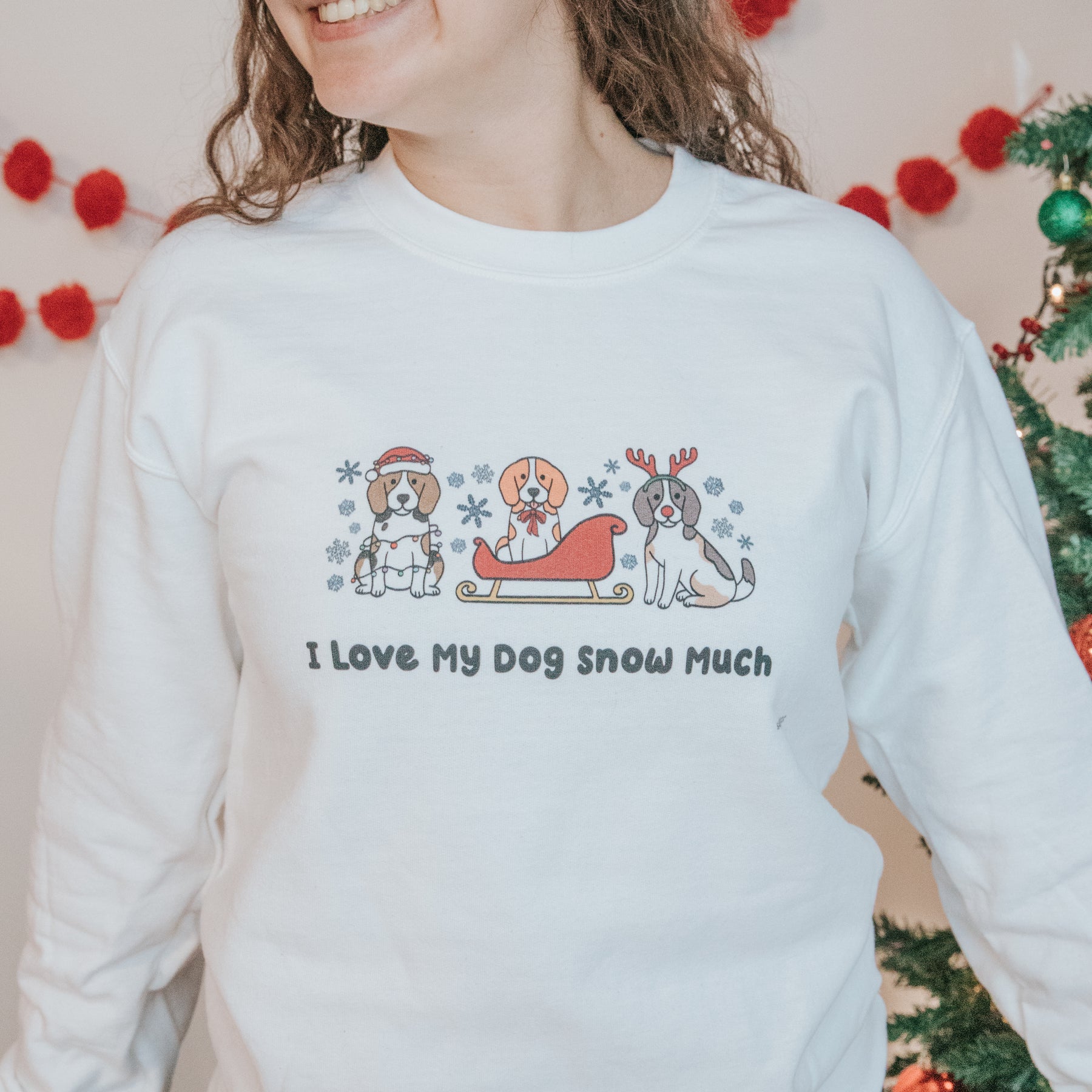 Sweatshirt - I Love My Dog Snow Much (Beagles)