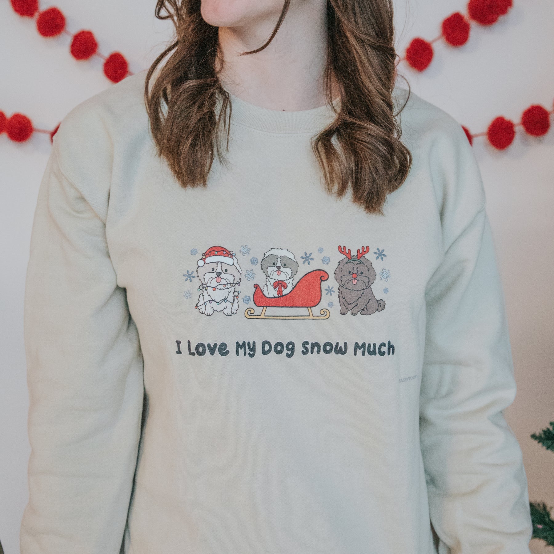 Sweatshirt - I Love My Dog Snow Much (Shih Tzu)