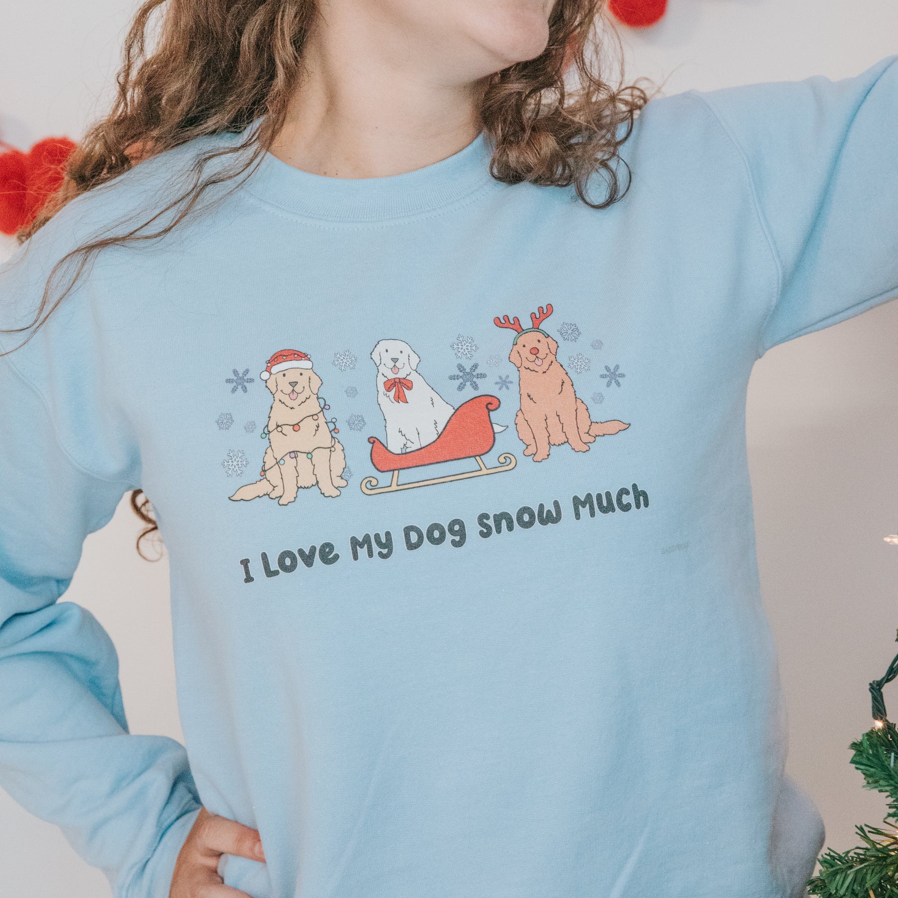 Sweatshirt - I Love My Dog Snow Much (Goldens)