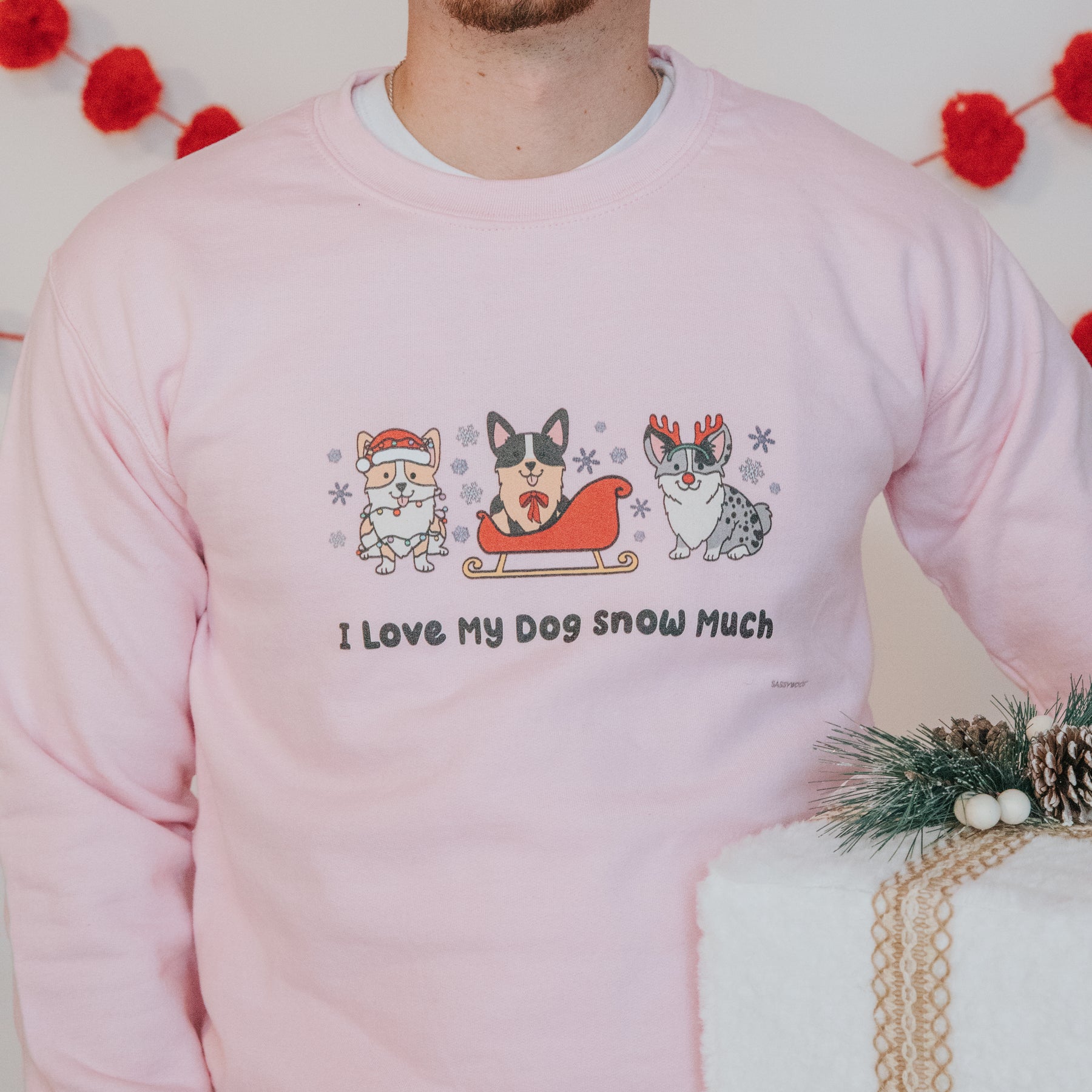Sweatshirt - I Love My Dog Snow Much (Corgis)