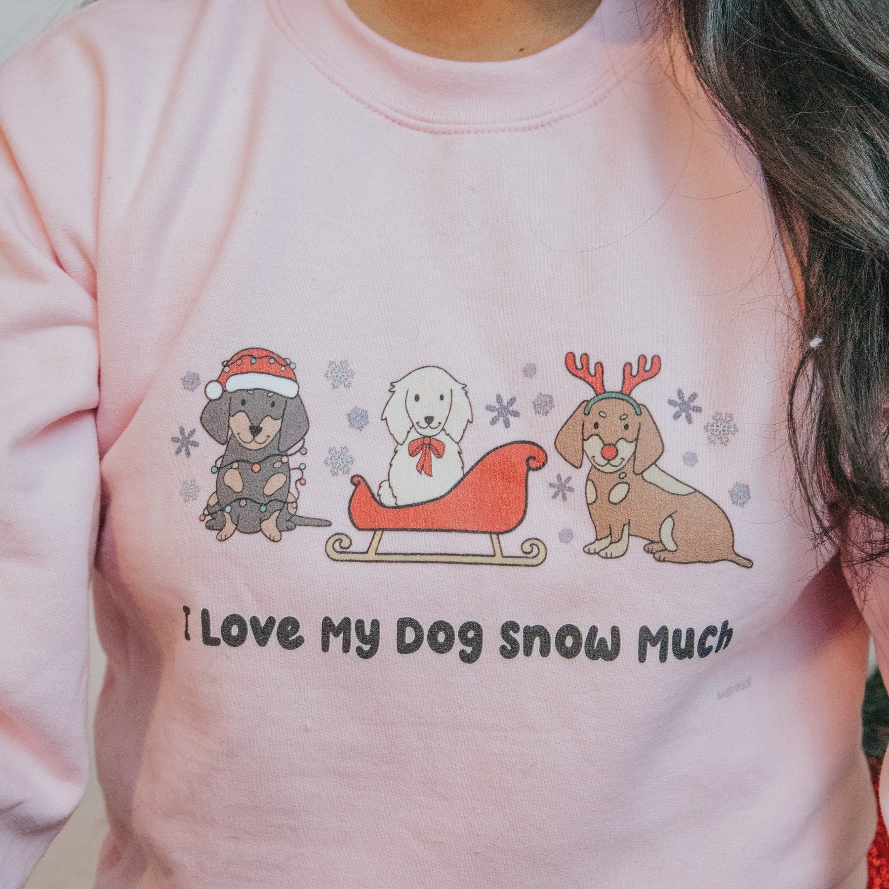 Sweatshirt - I Love My Dog Snow Much (Doxies)