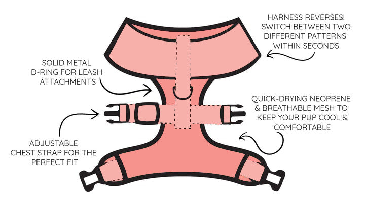 Dog Reversible Harness - Spread the Love