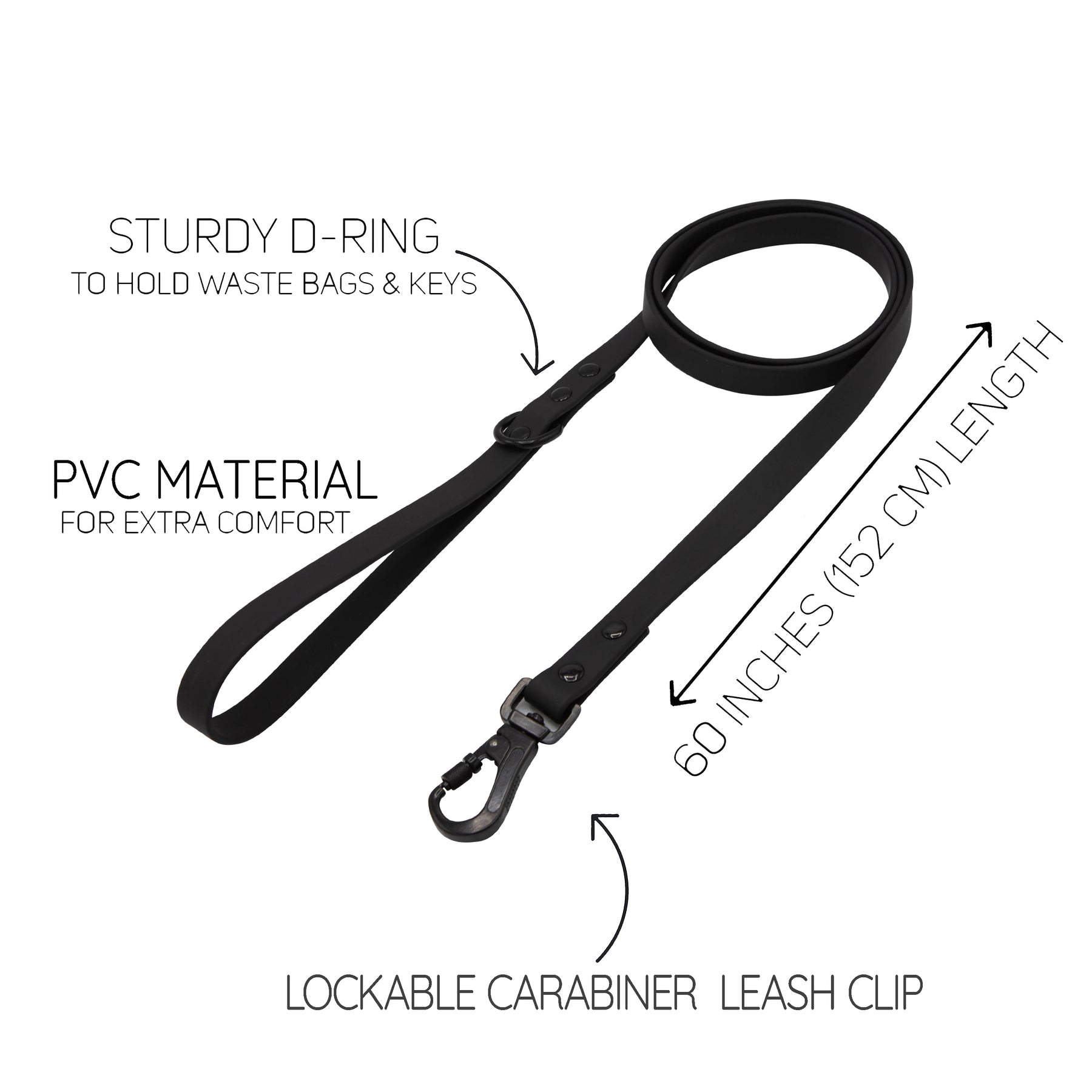 Dog Waterproof Leash - Black