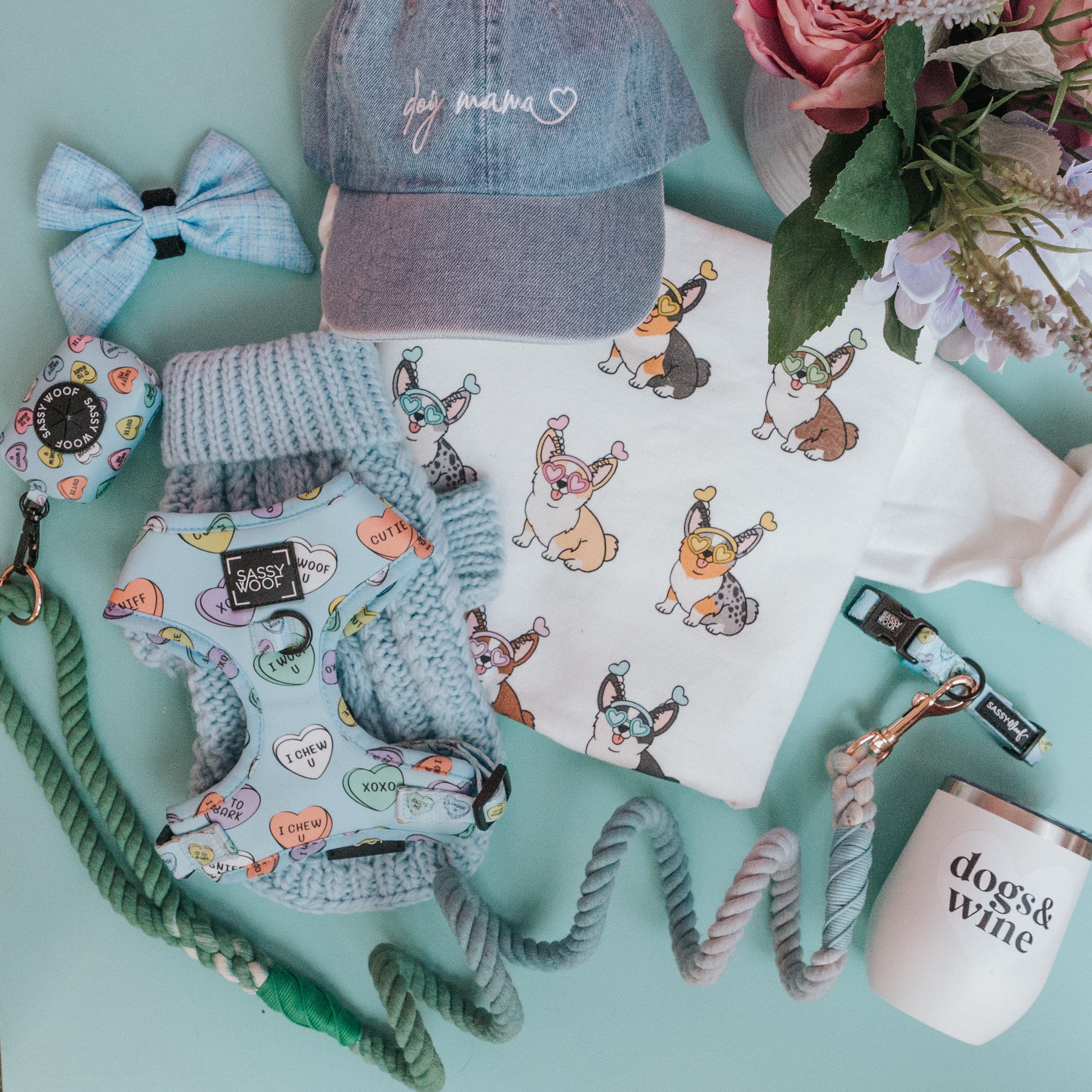 Pet Cable Knit Sweater - Light Blue