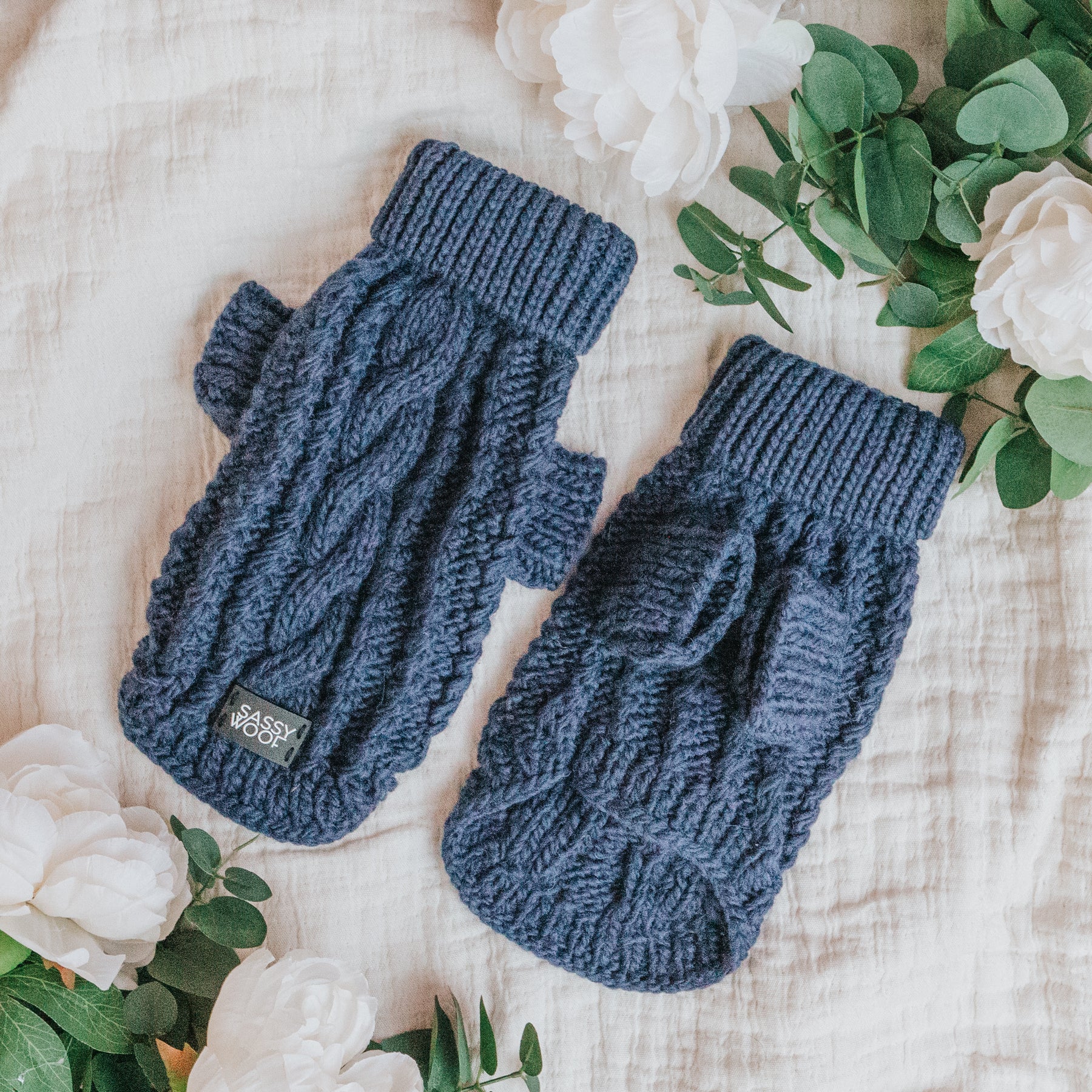 Pet Cable Knit Sweater - Navy