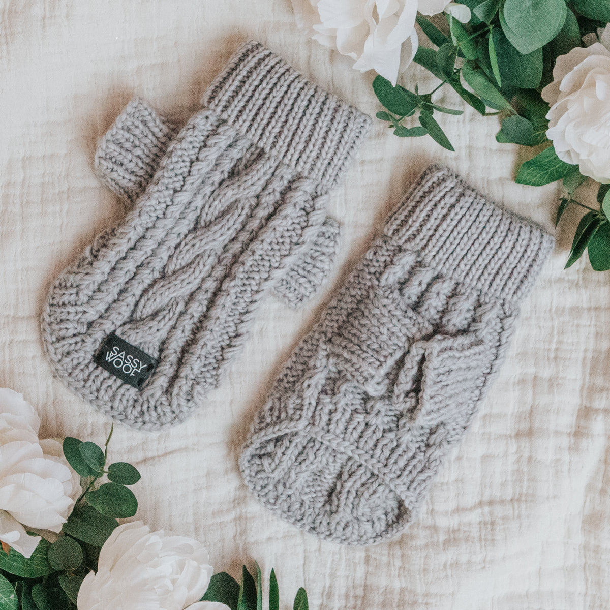 Pet Cable Knit Sweater - Gray