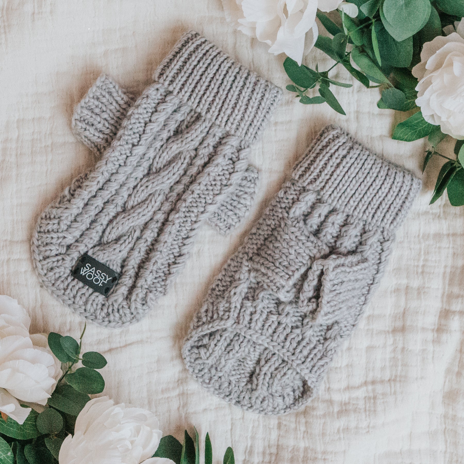 Pet Cable Knit Sweater - Gray