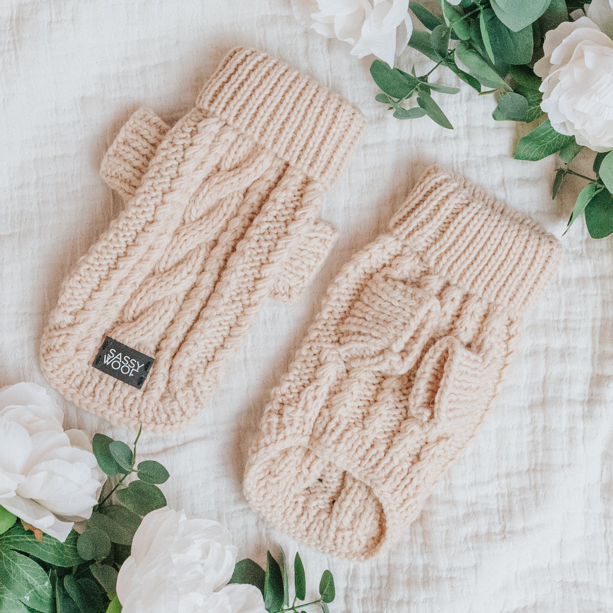Pet Cable Knit Sweater - Beige