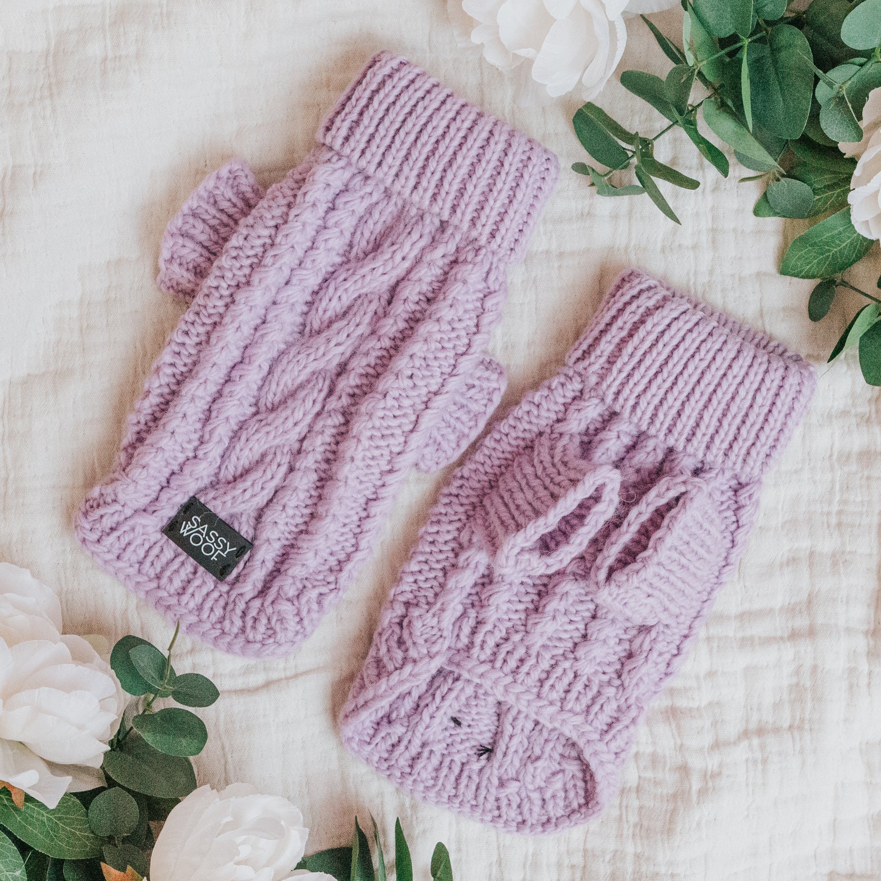 Pet Cable Knit Sweater - Lavender