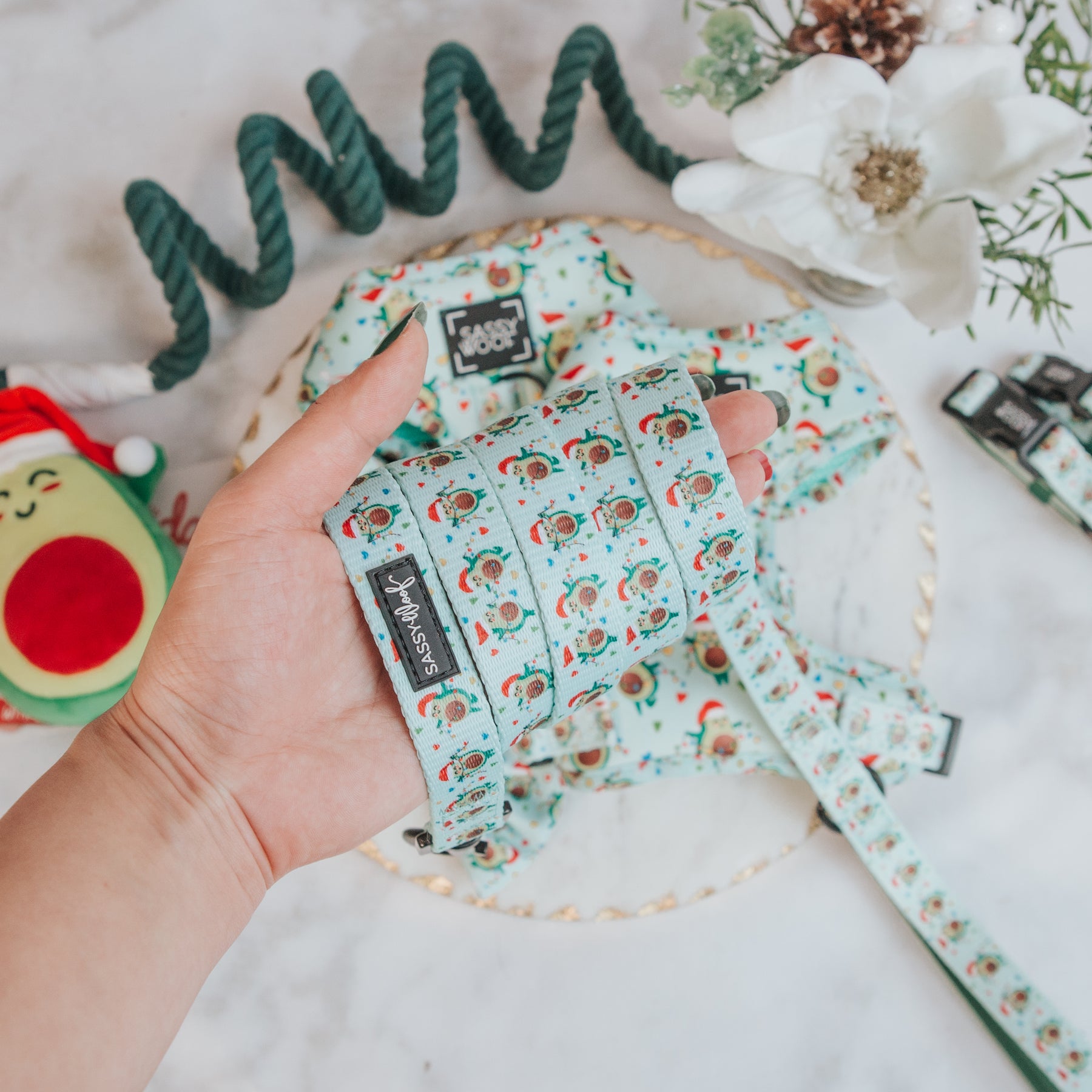 Dog Leash - Jingle Bell Guac