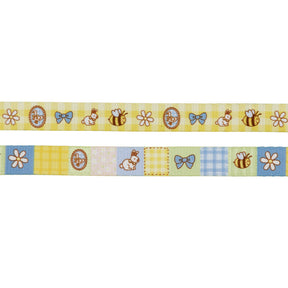 The Sassy Woof Dog Leash - Patch Perfect showcases rabbits, bees, bows, and pastel checkered quilted picnic patterns for a charming look.