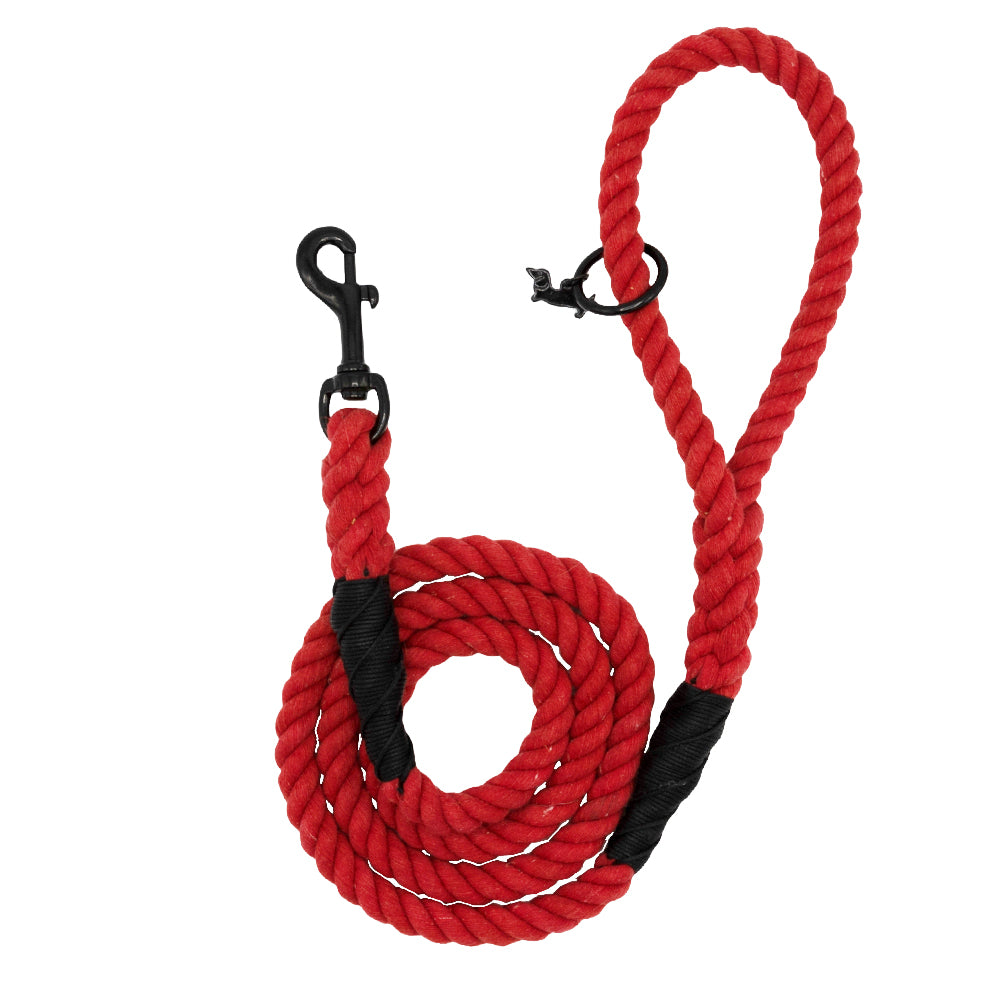 Dog Rope Leash - Neon Red