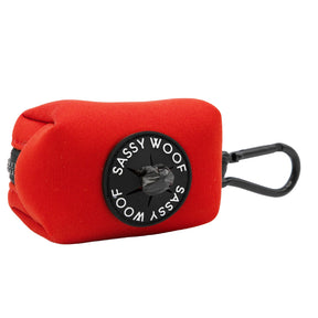 Dog Waste Bag Holder - Neon Red