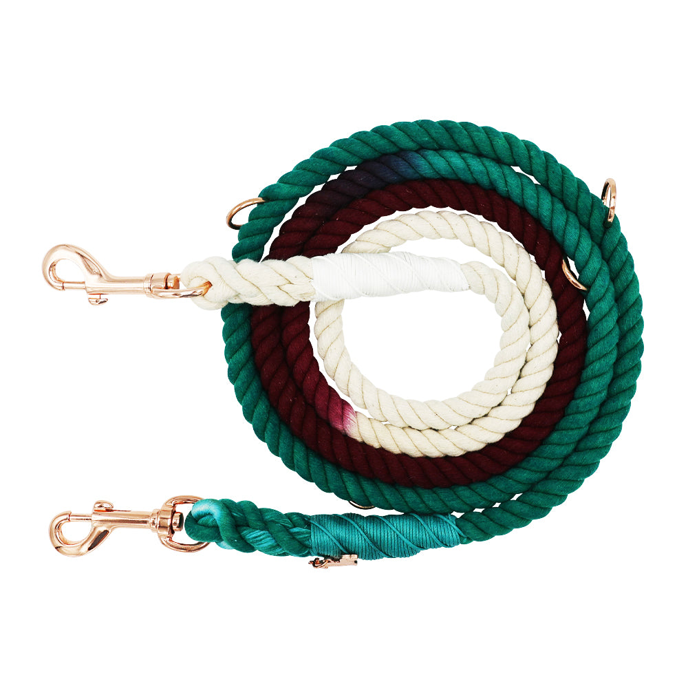 Hands Free Rope Leash - Holly Jolly