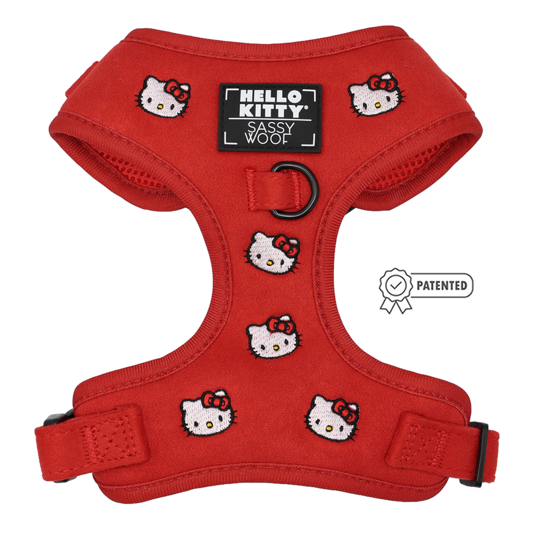 Red Dog Two Piece Bundle - Hello Kitty® Chic harness featuring a branded center patch and an embroidered pattern.