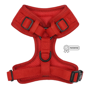 Red Dog Adjustable Harness - Hello Kitty® Chic with black hardware and a patented seal icon.