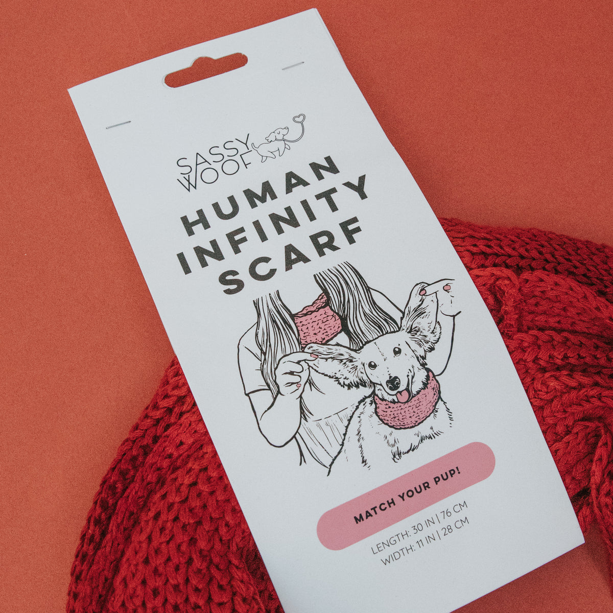 Human Infinity Scarf - Red