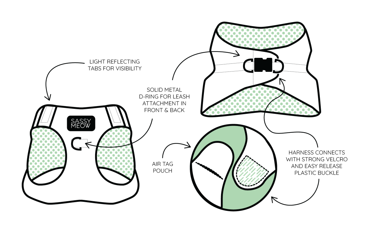 Cat Step-In Harness - Disney's Stitch Peach