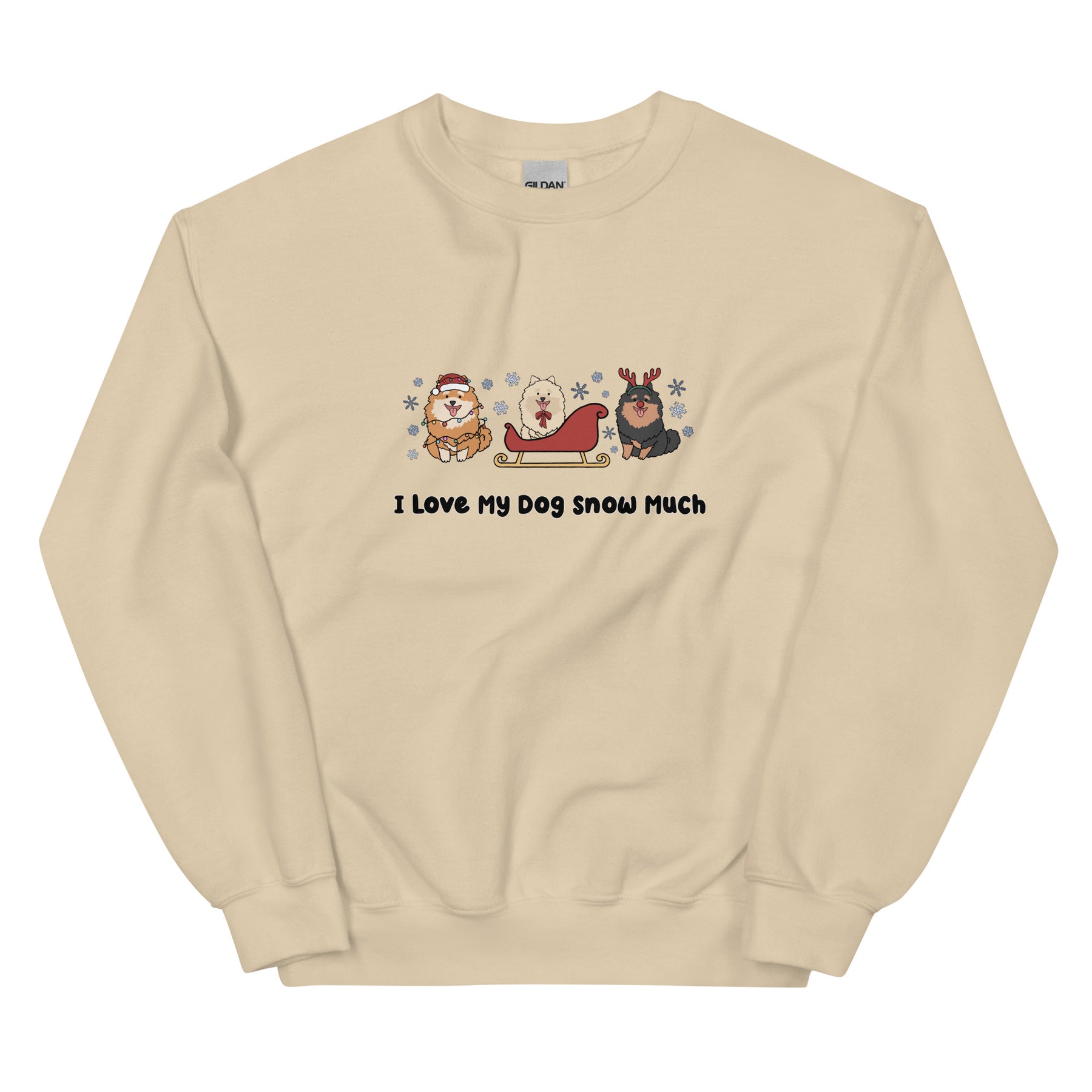 Sweatshirt - I Love My Dog Snow Much (Poms)