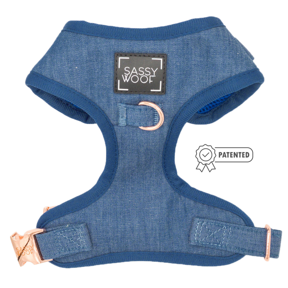 Dog Adjustable Harness Denim Sassy Woof Product