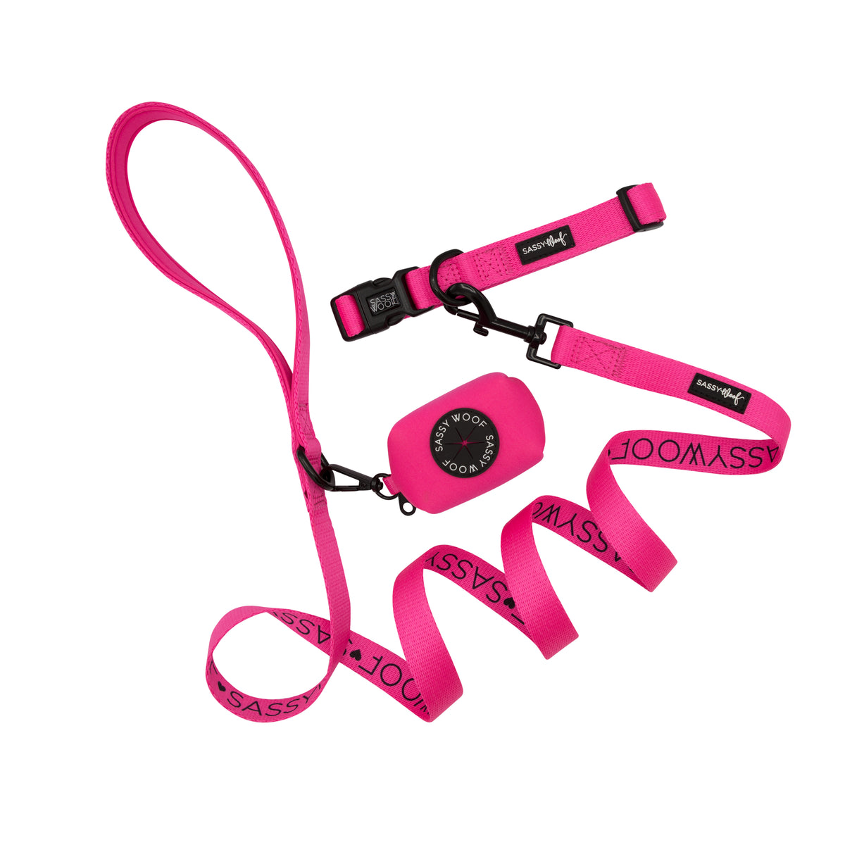 Collar 3 Piece Bundle - Neon Pink