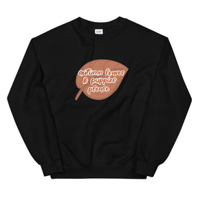 Sweatshirt - Autumn Leaves & Puppies Please