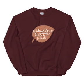 Sweatshirt - Autumn Leaves & Puppies Please