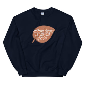 Sweatshirt - Autumn Leaves & Puppies Please