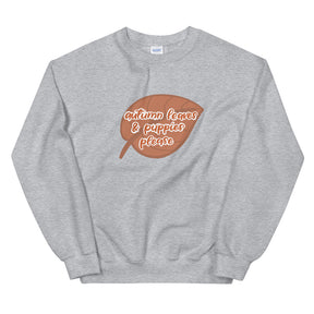 Sweatshirt - Autumn Leaves & Puppies Please