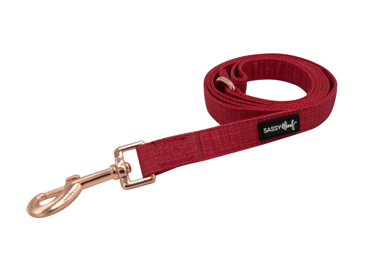 Dog Leash - Merlot (Rose Gold Hardware)